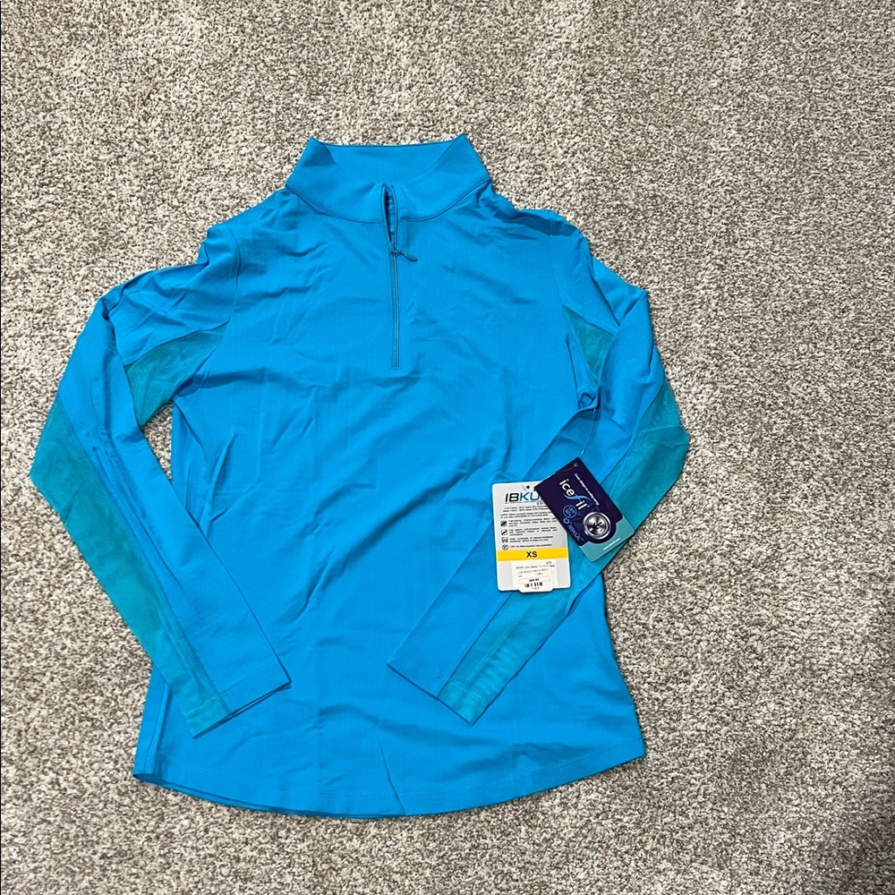 IBKUL Vibrant Blue Quarter-Zip Active Top